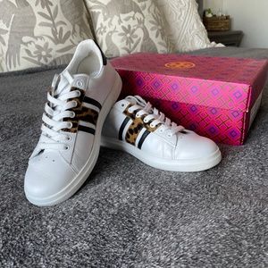 Tory Burch leopard printed calf hair sneakers 6.5